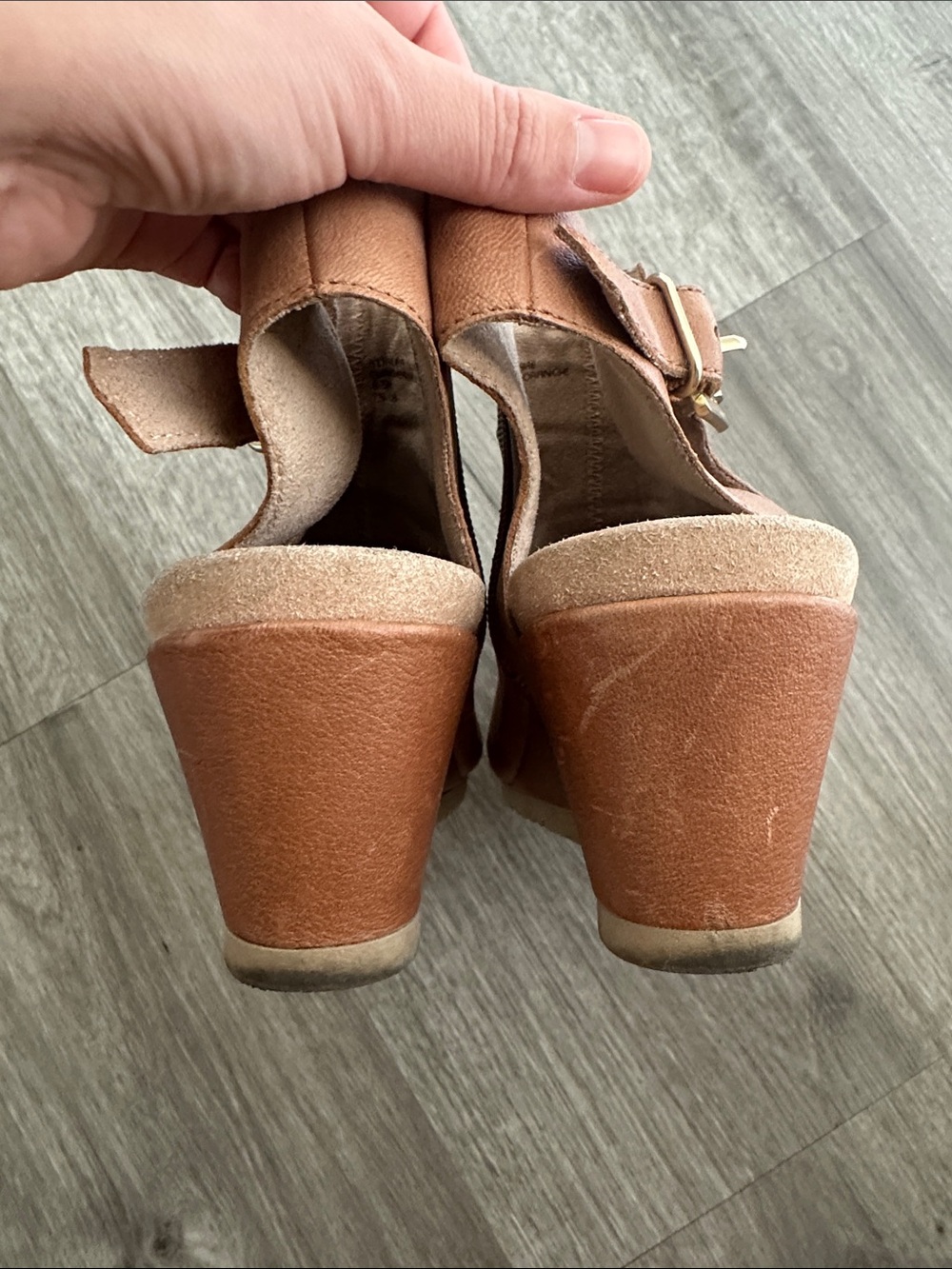 Earthies Brown Perforated Open-Toe Ankle Sandals with Buckle - Picture 8 of 14